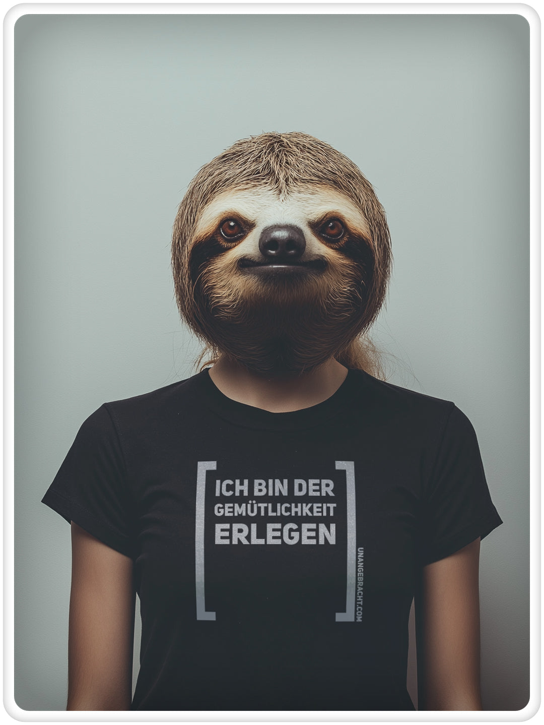T-Shirt · Unisex · "Ich bin der Gemütlichkeit erlegen" · Bella + Canvas 3001