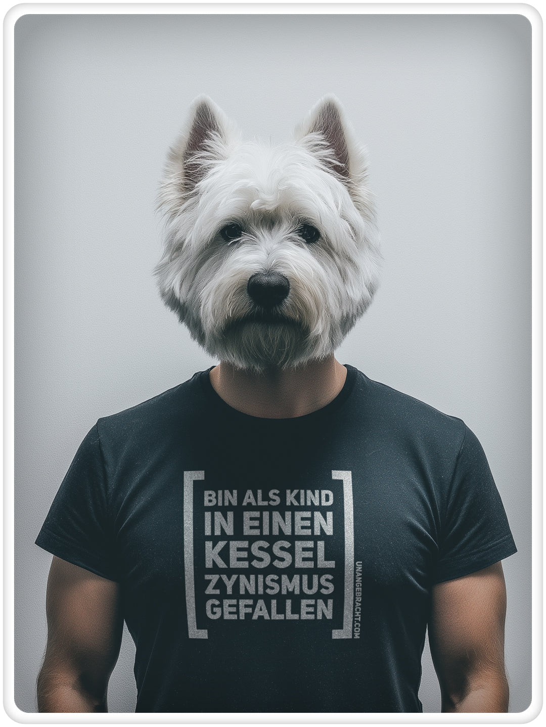 T-Shirt · Unisex · "Bin als Kind in einen Kessel Zynismus gefallen" · Bella + Canvas 3001